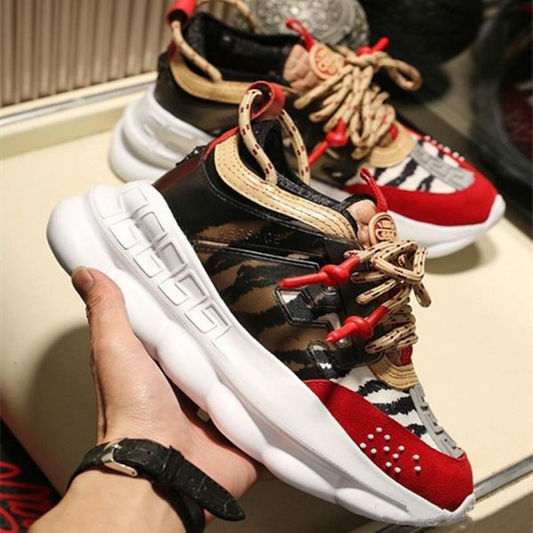 with dust bag new chain reaction shoes link-embossed sole luxury fashion casual designer men women shoes sport sneakers, Black
with dust bag new chain reaction shoes link-embossed sole luxury fashion casual designer men women shoes sport sneakers, Black