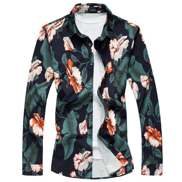 shirt men clothing large size -6xl long sleeve flower print dress shirts spring autumn new fashion casual hawaii male, White;black
shirt men clothing large size -6xl long sleeve flower print dress shirts spring autumn new fashion casual hawaii male, White;black