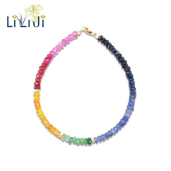 lily jewelry real sapphires rubys emeralds 925 sterling silver gold color/gold filled delicate bracelet, Black
lily jewelry real sapphires rubys emeralds 925 sterling silver gold color/gold filled delicate bracelet, Black