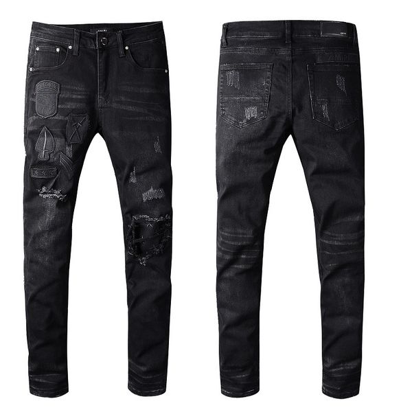 2020 designer men's jeans men's casual holes hip hop washed old patch pants embroidered denim pants, Blue
2020 designer men's jeans men's casual holes hip hop washed old patch pants embroidered denim pants, Blue