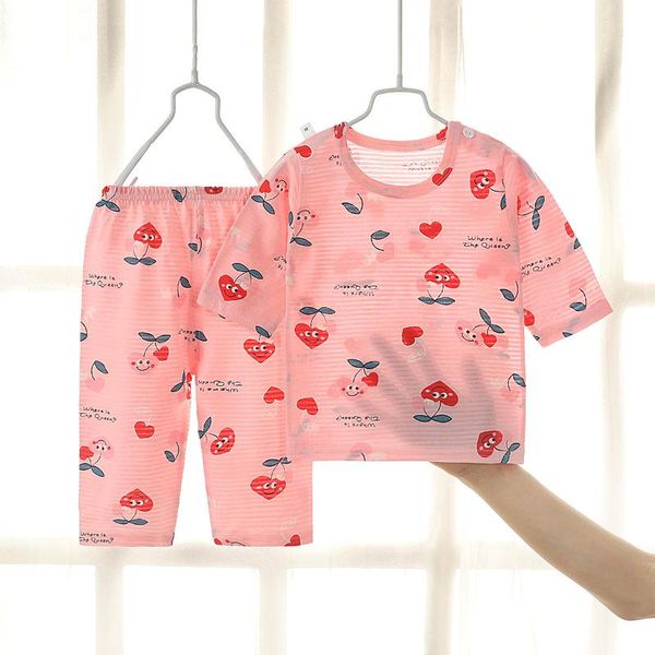 children's fashion comfortable suit for boys and girls pajamas summer baby air conditioning clothes three-quarter sleeve cotton, Blue;red
children's fashion comfortable suit for boys and girls pajamas summer baby air conditioning clothes three-quarter sleeve cotton, Blue;red
