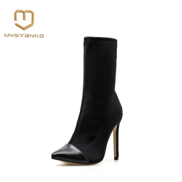 winter large size 35-42 stretch boots fashion black and white pointed head tube fashion women's single boots. xz-008
winter large size 35-42 stretch boots fashion black and white pointed head tube fashion women's single boots. xz-008