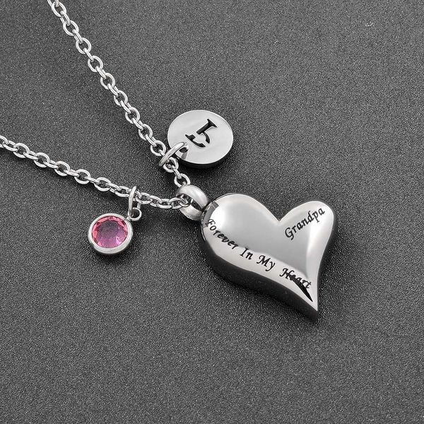 always in my heart grandpa'heart diy stainless steel memorial ash keepsake cremation jewelry pendant necklace women, Silver
always in my heart grandpa'heart diy stainless steel memorial ash keepsake cremation jewelry pendant necklace women, Silver