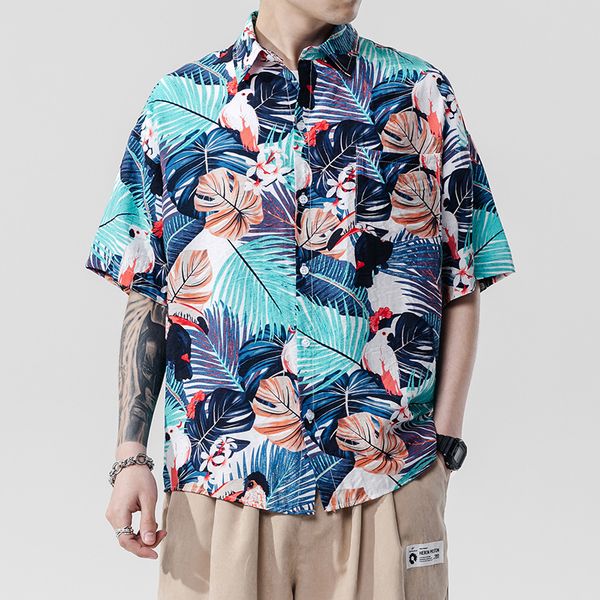 new floral shirt men 2020 men korean fashion short sleeve shirt male summer hawaiian shirts casual loose clothes oversize, White;black
new floral shirt men 2020 men korean fashion short sleeve shirt male summer hawaiian shirts casual loose clothes oversize, White;black
