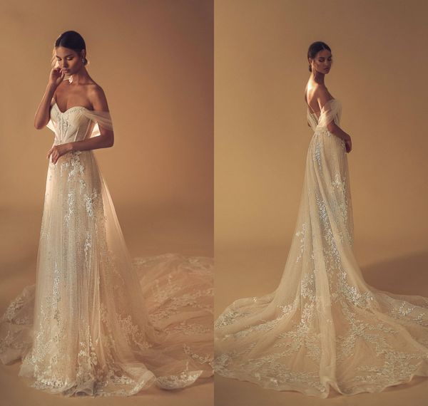 2020 elihav sasson beach wedding dresses off the shoulder lace appliqued a line boho bridal gowns sweep train chic wedding dress bride, White
2020 elihav sasson beach wedding dresses off the shoulder lace appliqued a line boho bridal gowns sweep train chic wedding dress bride, White