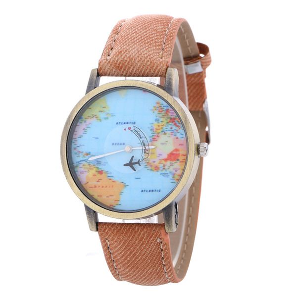women watches quartz watch fashion global world map plane imitation denim fabric casual ladies watch wristwatches gift, Slivery;brown
women watches quartz watch fashion global world map plane imitation denim fabric casual ladies watch wristwatches gift, Slivery;brown