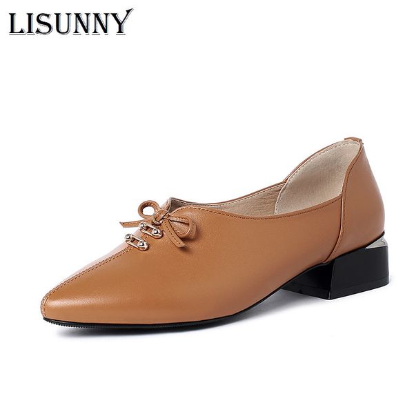 lisunny women genuine leather shoes 2020 spring new pointed professional mid heel shoes women work fashion single, Black
lisunny women genuine leather shoes 2020 spring new pointed professional mid heel shoes women work fashion single, Black