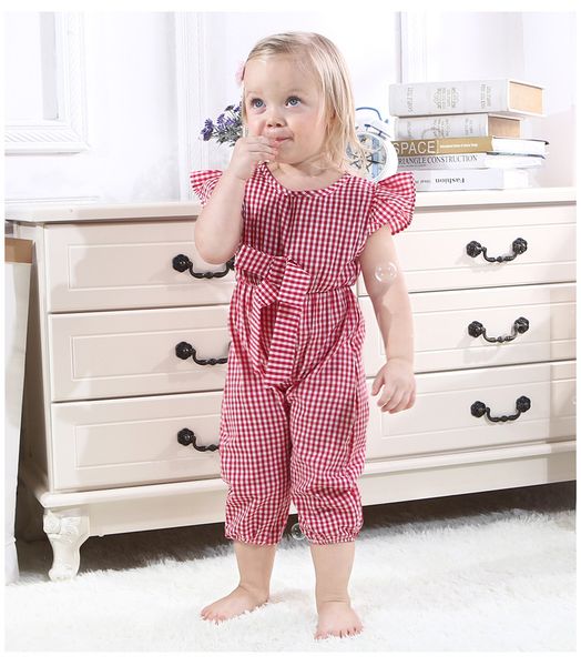 baby romper girls bow plaid jumpsuits toddlers newborn fly sleeves one piece cotton rompers summer kids boutique clothing 2 colors z01, Blue
baby romper girls bow plaid jumpsuits toddlers newborn fly sleeves one piece cotton rompers summer kids boutique clothing 2 colors z01, Blue