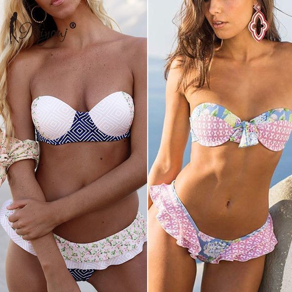 miyouj ruffled high waist bikini set bandeau swimsuit female push up bikinis 2018 mujer swimwear women bathing suit biquini xl y19072301, White;black
miyouj ruffled high waist bikini set bandeau swimsuit female push up bikinis 2018 mujer swimwear women bathing suit biquini xl y19072301, White;black