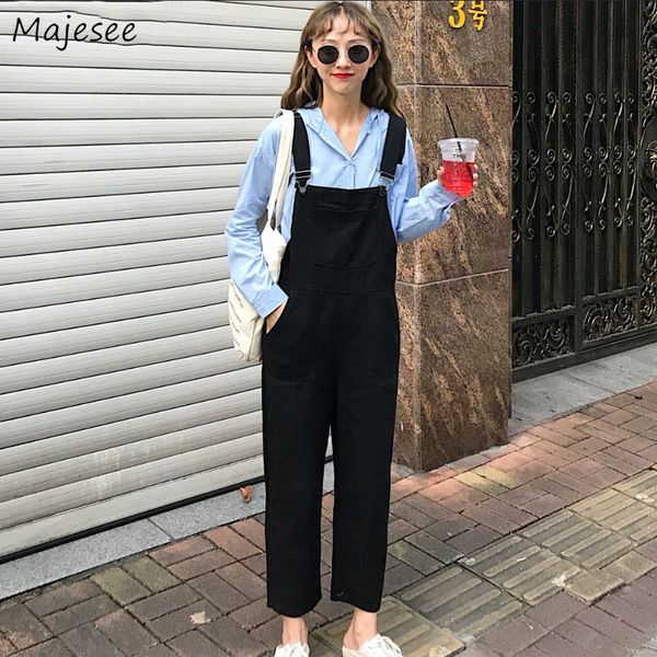 jumpsuits women solid straight solid denim ankle-length korean style student simple all-match pockets harajuku womens overalls, Black;white
jumpsuits women solid straight solid denim ankle-length korean style student simple all-match pockets harajuku womens overalls, Black;white