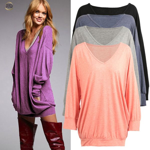 plus size 3xl 4xl 5xl t shirt women deep v neck long sleeve faux solid design loose long t shirt female, White
plus size 3xl 4xl 5xl t shirt women deep v neck long sleeve faux solid design loose long t shirt female, White