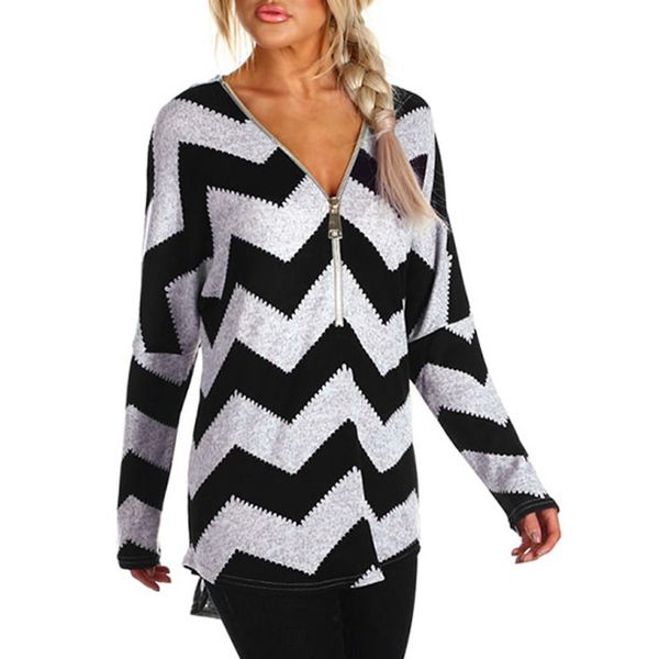 feitong 2019 fashion women casual long sleeve geometric print v-neck zipper shirt blouse new arrival, White
feitong 2019 fashion women casual long sleeve geometric print v-neck zipper shirt blouse new arrival, White