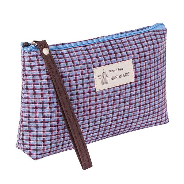 cosmetic case zipper professional girl makeup pouch zipper pouch plaid make up bags fashion red travel cosmetic bags new