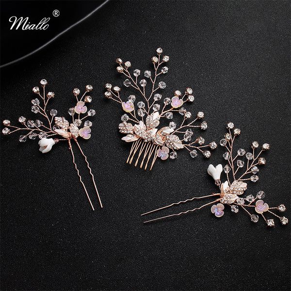 miallo peach blossom crystal hair comb + 2pcs hairpins for women wedding headpieces hair accessories jewelry ornaments, White;golden
miallo peach blossom crystal hair comb + 2pcs hairpins for women wedding headpieces hair accessories jewelry ornaments, White;golden