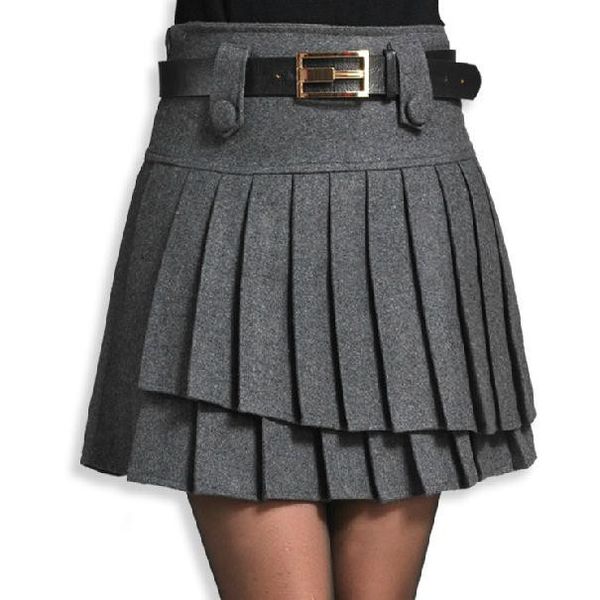 new autumn and winter women woolen double layer pleated skirt ,short skirt slim all-match skirt, Black
new autumn and winter women woolen double layer pleated skirt ,short skirt slim all-match skirt, Black