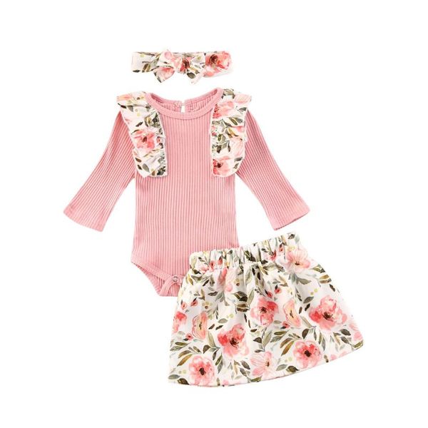 baby girls outfits 3-piece set fashion pink pit knit jumpsuit + floral skirt + bow headband set, White
baby girls outfits 3-piece set fashion pink pit knit jumpsuit + floral skirt + bow headband set, White