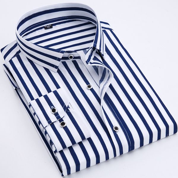 2019 new mens casual short sleeve shirt men shirt classic business striped male social dress shirts outwear, White;black
2019 new mens casual short sleeve shirt men shirt classic business striped male social dress shirts outwear, White;black