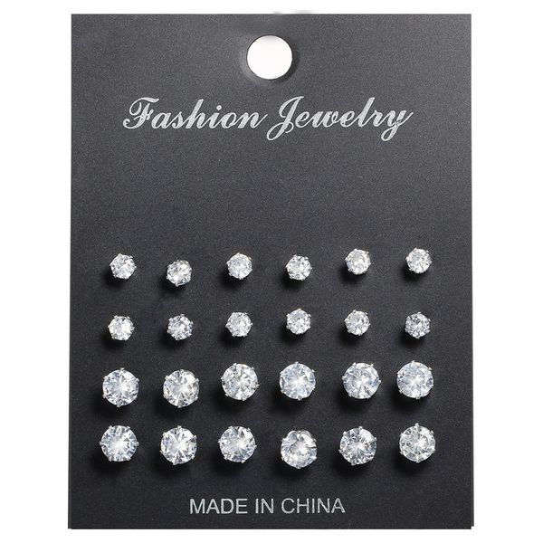 17km fashion cubic zirconia stud earrings set for woman simple round silver color earring statement party jewelry gifts 12 pairs, Golden;silver
17km fashion cubic zirconia stud earrings set for woman simple round silver color earring statement party jewelry gifts 12 pairs, Golden;silver