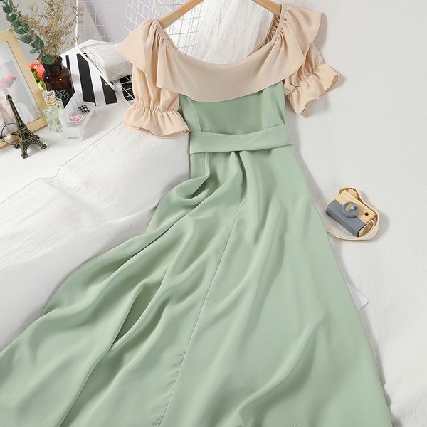 new holiday women off shoulder calf-length dress female sweet solid color slim long a-line dresses femme summer dress jfmhrx, Black;gray
new holiday women off shoulder calf-length dress female sweet solid color slim long a-line dresses femme summer dress jfmhrx, Black;gray
