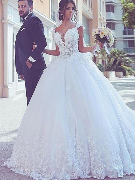 romantic ball gown wedding dresses vintage flower appliques oriental wedding dresses middle east arabic modern bridal gowns plus size, White
romantic ball gown wedding dresses vintage flower appliques oriental wedding dresses middle east arabic modern bridal gowns plus size, White