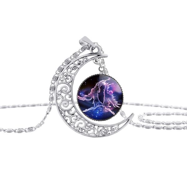 30 new starry animal 12 constellation sign crescent half moon pendant necklace time gemstone zodiac lucky woman mother men's family gif, Silver
30 new starry animal 12 constellation sign crescent half moon pendant necklace time gemstone zodiac lucky woman mother men's family gif, Silver