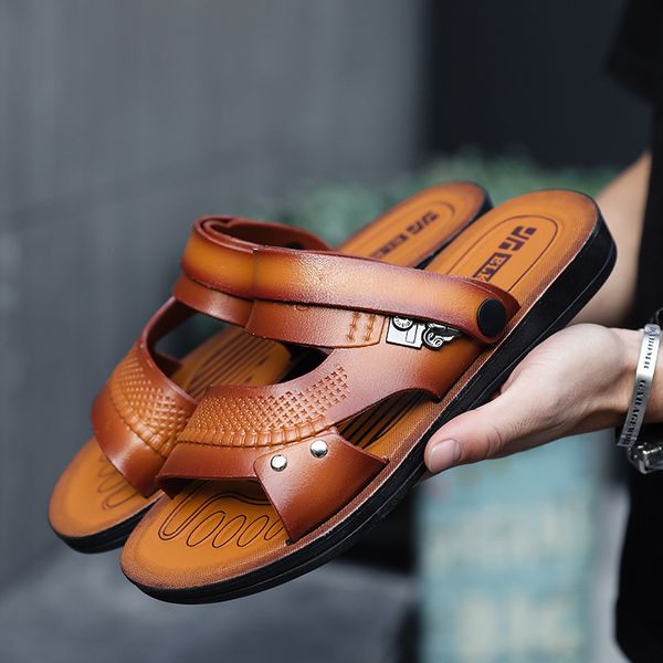 summer beach sandals men pu leather non-slip outdoor walking shoes for men ankle-wrap flip flops sandalias hombre, Black
summer beach sandals men pu leather non-slip outdoor walking shoes for men ankle-wrap flip flops sandalias hombre, Black