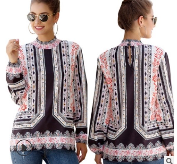 new european and american women's fashionable autumn loose long sleeve printed shirt, White
new european and american women's fashionable autumn loose long sleeve printed shirt, White