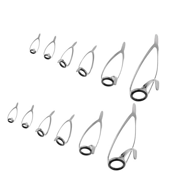 12pcs ceramic ring eyes fishing rod guides line ring stainless steel frame 6# 8# 10# 12# 16# 20#
12pcs ceramic ring eyes fishing rod guides line ring stainless steel frame 6# 8# 10# 12# 16# 20#