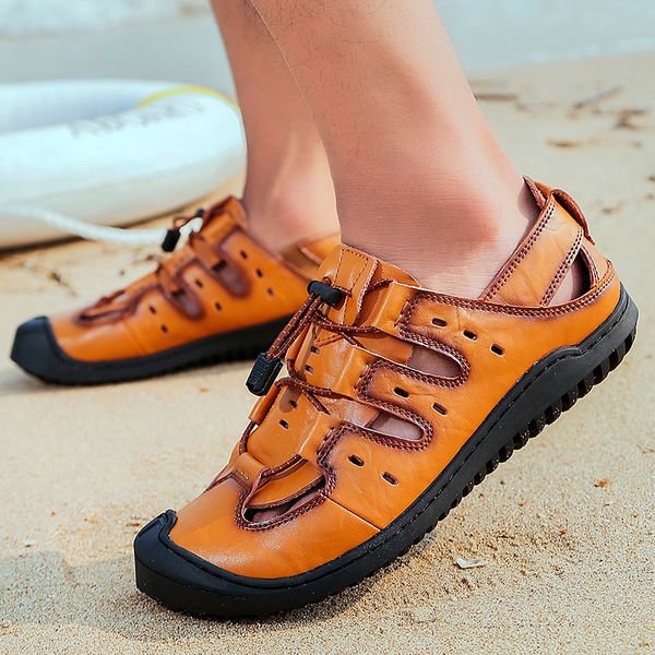 men shoes genuine leather sandals summer men shoes beach sandals man breathable fashion outdoor casual sneakers men t200420, Black
men shoes genuine leather sandals summer men shoes beach sandals man breathable fashion outdoor casual sneakers men t200420, Black
