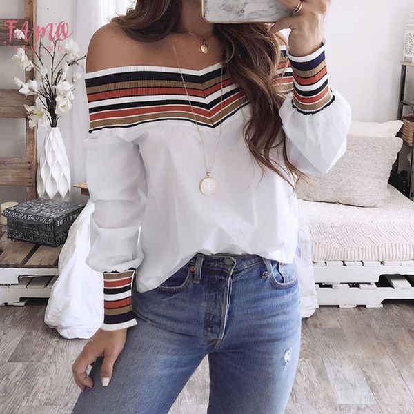 2020 summer new women fashion long sleeve off shoulder slash neck white blouses shirts casual cap sleeve slim shirts blusas
2020 summer new women fashion long sleeve off shoulder slash neck white blouses shirts casual cap sleeve slim shirts blusas