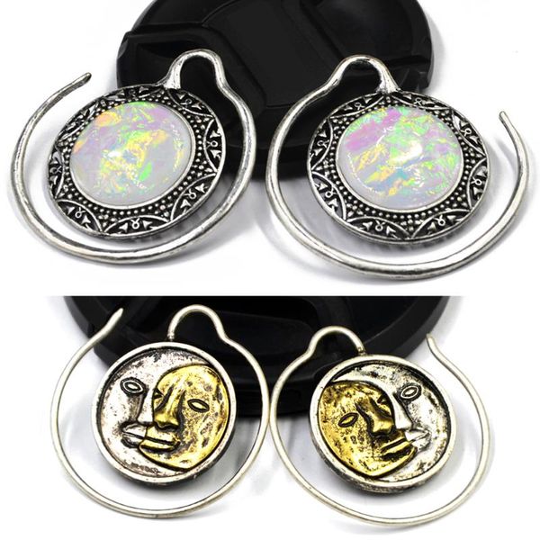 pair brass copper tribal spiral drop sythetic opal earring weight charming solstice moon&sun ear hoop piercing, Silver
pair brass copper tribal spiral drop sythetic opal earring weight charming solstice moon&sun ear hoop piercing, Silver
