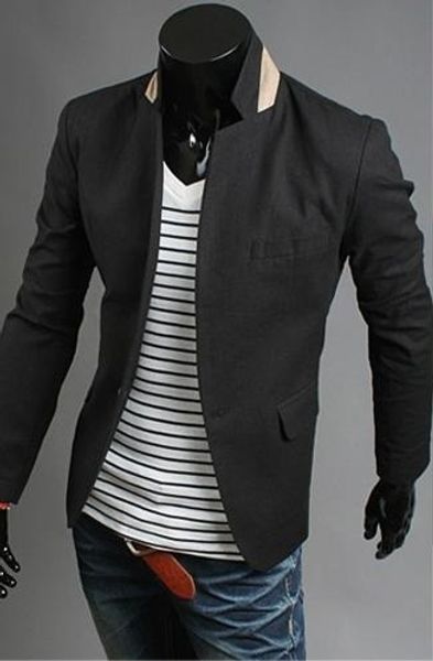 zogaa 2019 fashion new men's collar color matching slim linen coat grey solid o-neck mens blazer jacket, White;black
zogaa 2019 fashion new men's collar color matching slim linen coat grey solid o-neck mens blazer jacket, White;black
