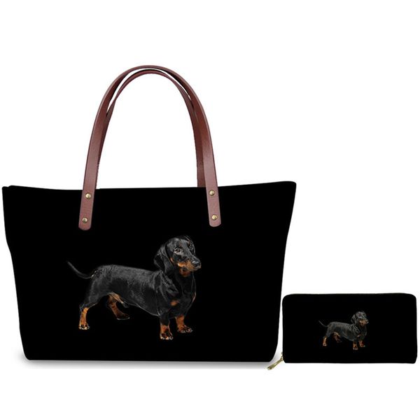whereisart tote bags women handbags cute dachshund dog print black handle bag for ladies 2pcs handbag set with pu wallets
whereisart tote bags women handbags cute dachshund dog print black handle bag for ladies 2pcs handbag set with pu wallets