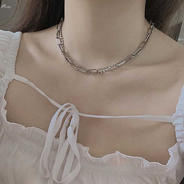 aomu punk 2 layered chunky chain necklace for women fashion choker collar 2020 necklaces statement neck chains jewelry, Silver
aomu punk 2 layered chunky chain necklace for women fashion choker collar 2020 necklaces statement neck chains jewelry, Silver