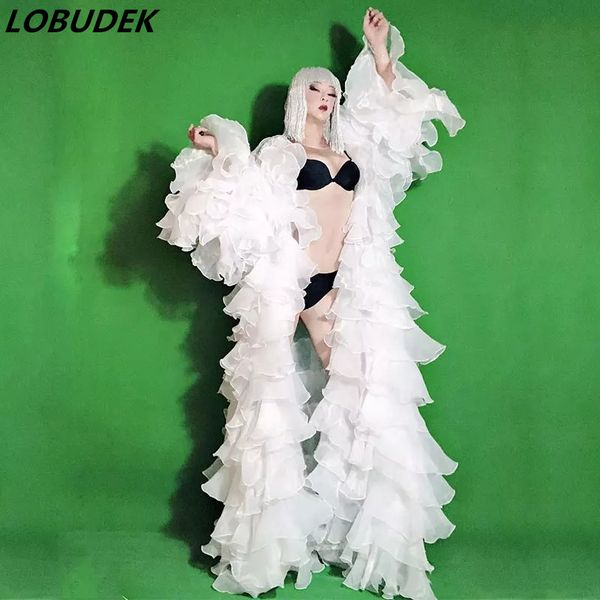 bar nightclub party women dj singer leading team tail costume white floral cloak long shawl coat stage performance clothes, Black;red
bar nightclub party women dj singer leading team tail costume white floral cloak long shawl coat stage performance clothes, Black;red
