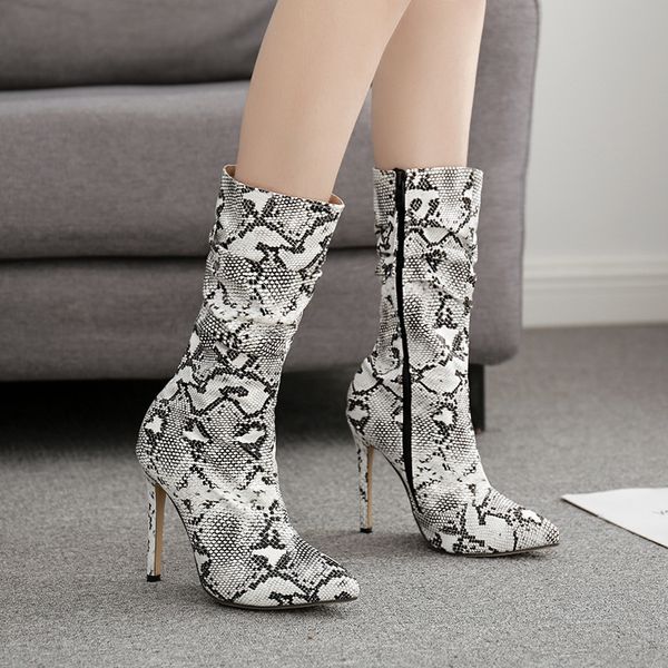 2019 new women's high heels boots pu shoes woman pointed snake pattern side zipper women's winter boots size 35-40, Black
2019 new women's high heels boots pu shoes woman pointed snake pattern side zipper women's winter boots size 35-40, Black