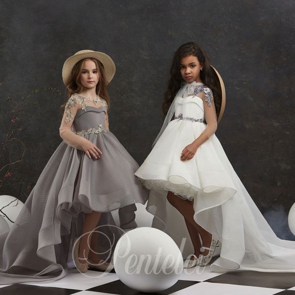 fashion long sleeves high low flower girl dresses for wedding sheer jewel neck appliqued toddler pageant gowns tulle kids prom dress, White;blue
fashion long sleeves high low flower girl dresses for wedding sheer jewel neck appliqued toddler pageant gowns tulle kids prom dress, White;blue