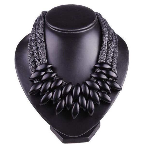 f&u n035 women punk gold acrylic waterdrop pendant close knit multilayer twist chain chunky choker necklaces gift, Silver
f&u n035 women punk gold acrylic waterdrop pendant close knit multilayer twist chain chunky choker necklaces gift, Silver