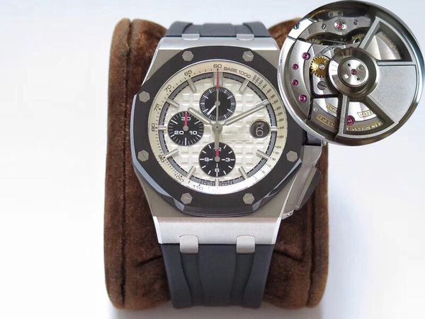 jf royal oak offshore 26400 mens watch white dial black ceramic bezel swiss cal.3126 chronograph automatic 28800vph water resistance, Slivery;brown
jf royal oak offshore 26400 mens watch white dial black ceramic bezel swiss cal.3126 chronograph automatic 28800vph water resistance, Slivery;brown