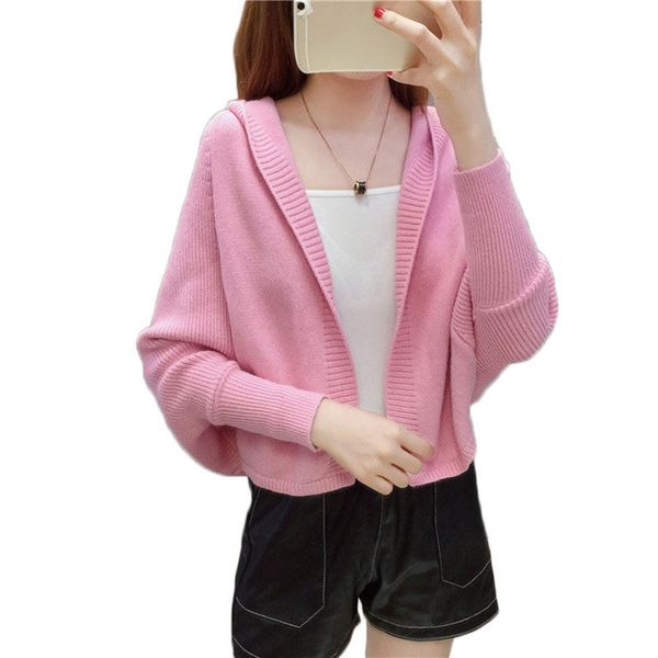 knit cardigan sweater women coat short spring shawl knitted jacket 2019 korean loose hooded shawl bat shirt knit 10 colors f148, White;black
knit cardigan sweater women coat short spring shawl knitted jacket 2019 korean loose hooded shawl bat shirt knit 10 colors f148, White;black