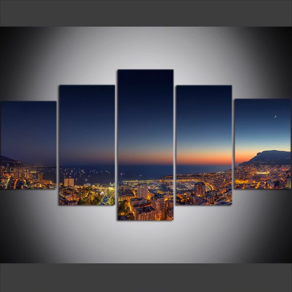 5 piece large size canvas wall art pictures creative dusk and starry sky principality monaco art print oil painting for living room decor
5 piece large size canvas wall art pictures creative dusk and starry sky principality monaco art print oil painting for living room decor