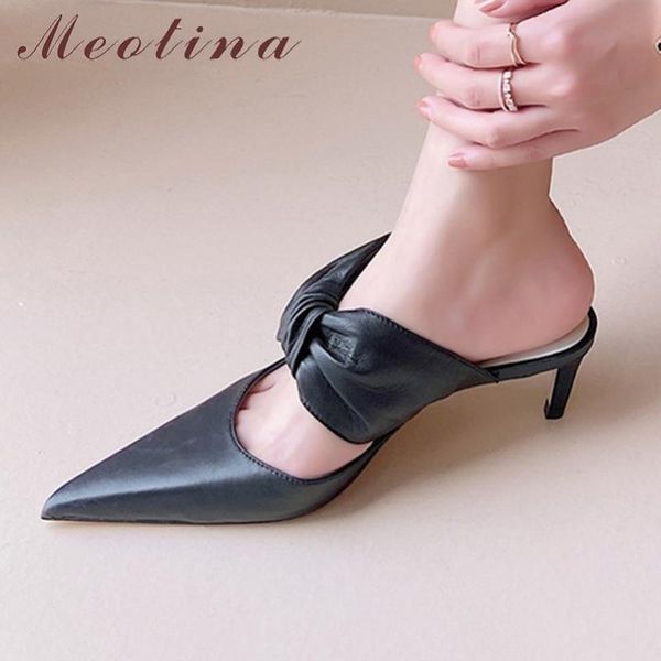 meotina women pumps bow genuine leather mid heel mules shoes lady pointed toe thin heel footwear female summer black plus size 9
meotina women pumps bow genuine leather mid heel mules shoes lady pointed toe thin heel footwear female summer black plus size 9