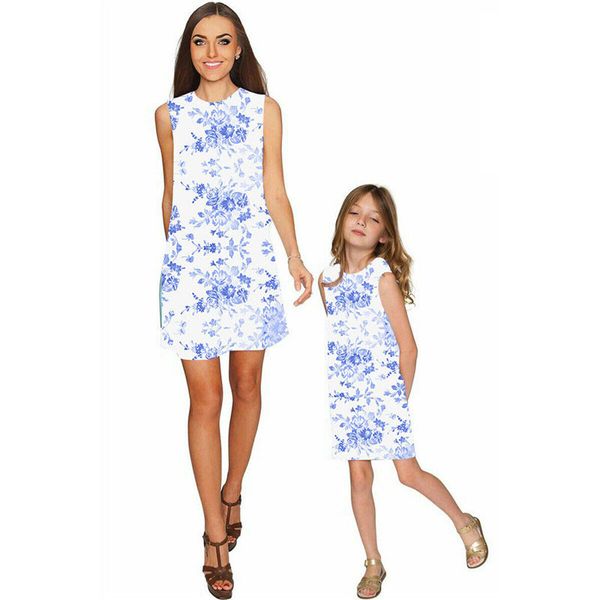 family matching outfits floral sleeveless dress mother daughter party loose casual outfit dresses chinese style summer beach, Blue
family matching outfits floral sleeveless dress mother daughter party loose casual outfit dresses chinese style summer beach, Blue