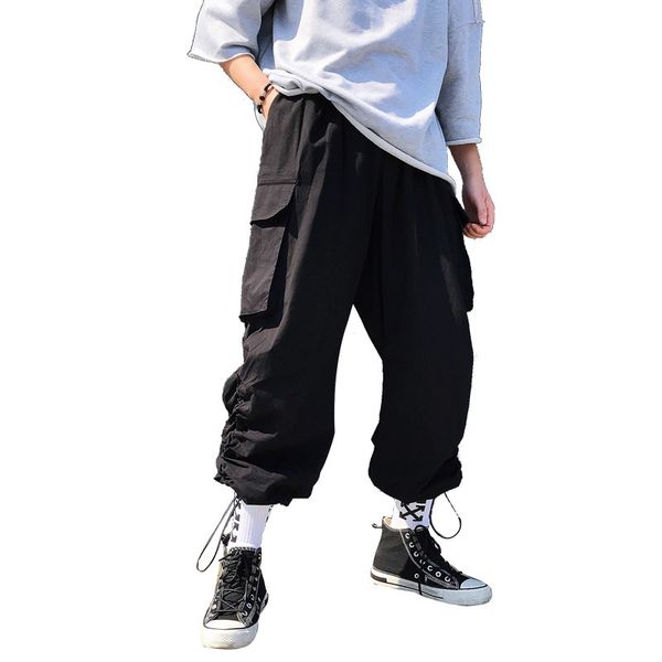 big pocket loose tooling casual pants tide male japanese personality folds pants feet drawstring hip hop nightclub beam, Black
big pocket loose tooling casual pants tide male japanese personality folds pants feet drawstring hip hop nightclub beam, Black