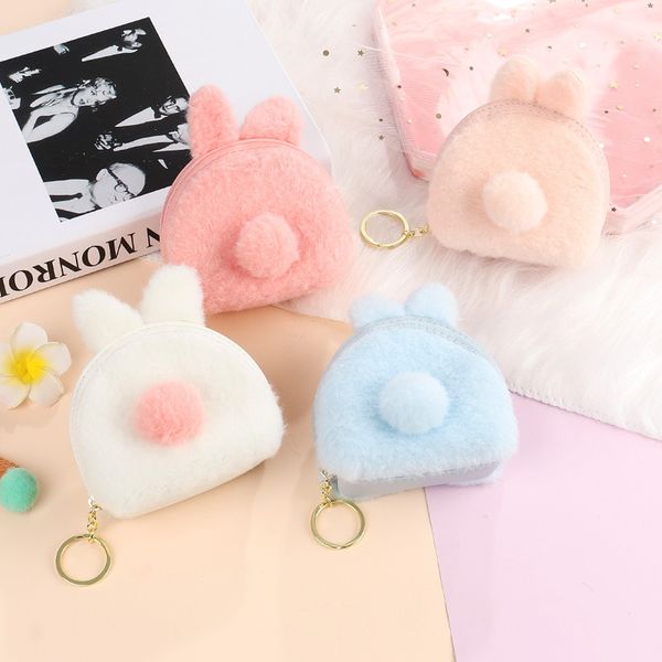 2020 korean version of the women's wallet cute plush coin purse multi-function keychain coin purse children cartoon small wallet, White
2020 korean version of the women's wallet cute plush coin purse multi-function keychain coin purse children cartoon small wallet, White
