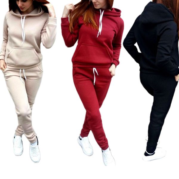 brand new 2 piece set women hoodies pant clothing set warm clothes ladies solid tracksuit women pants suit female, White
brand new 2 piece set women hoodies pant clothing set warm clothes ladies solid tracksuit women pants suit female, White