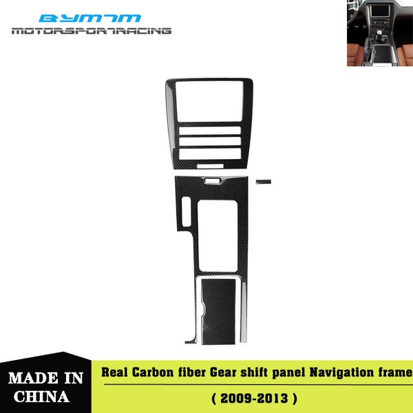 реальная рамка навигации волокна углерода центральная панель управления положение шестерни коробка хранения наклейка для мустанга 4 шт