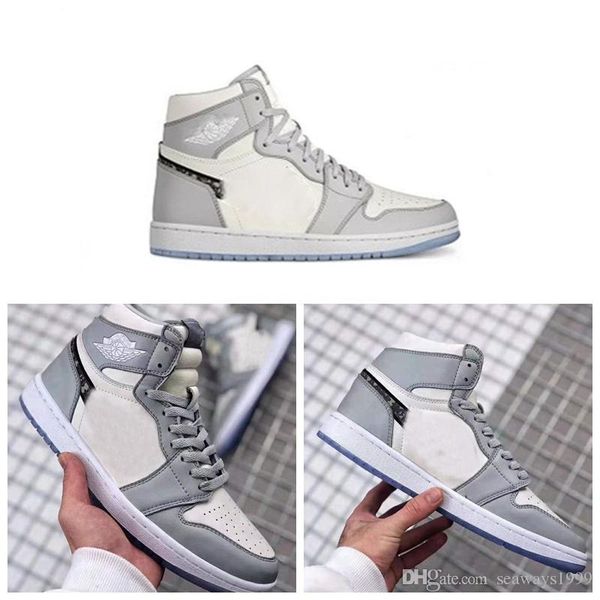 С Box 2020 новый релиз 1 OG Высокий макияж х воздуха женщин Mens Basketball обувь Серый Белый кристаллический дно кроссовки Размер 36-45 
С Box 2020 новый релиз 1 OG Высокий макияж х воздуха женщин Mens Basketball обувь Серый Белый кристаллический дно кроссовки Размер 36-45