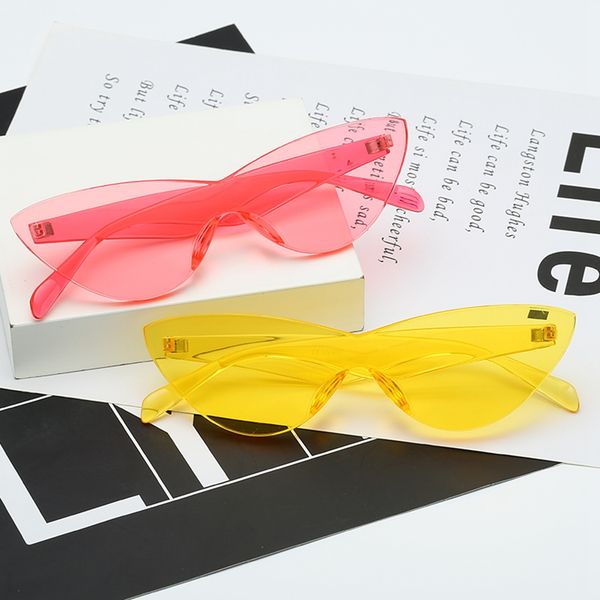 1 pcs women fashion brand clear sunglass uv400 shades eyewear rimless cat eye sunglasses vintage candy color sunglasses, White;black
1 pcs women fashion brand clear sunglass uv400 shades eyewear rimless cat eye sunglasses vintage candy color sunglasses, White;black