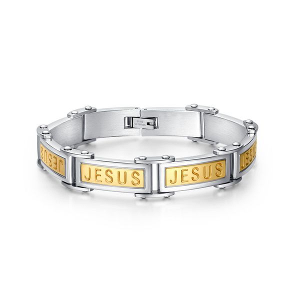 silver gold color fashion simple men's bangle stainless steel jesus bracelet watchband jewelry gift for men boys j049, Black
silver gold color fashion simple men's bangle stainless steel jesus bracelet watchband jewelry gift for men boys j049, Black